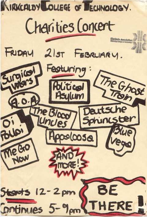 February '86 charity gig poster